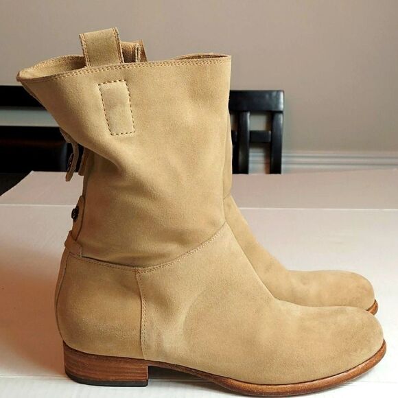 Alberto Fermani Tan Suede Slouchy Ankle Boots Sz EUR 39 / US 8-8.5 - Picture 1 of 15